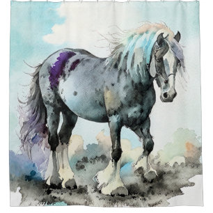 Patient Shire Horse Watercolour
