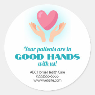 Patients in Good Hands Medical Marketing Classic Round Sticker