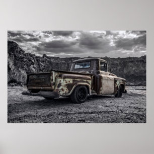 Patina 1956 Chevrolet C10 customized pick-up truck Poster
