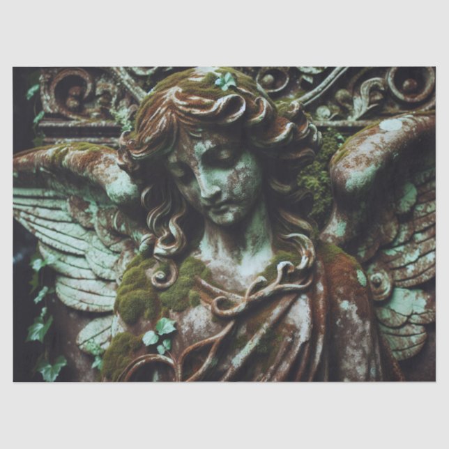 Patina Angel Sculpture Decoupage Tissue Paper (Front)