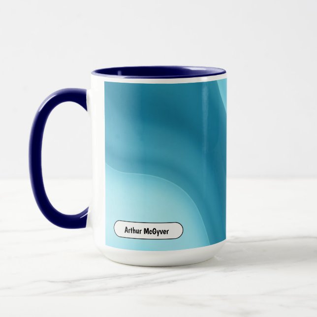 Patina Blue Soft Glow Gradient Abstract Mug (Left)