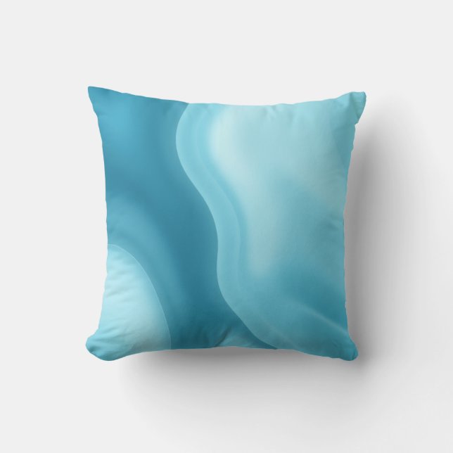 Patina Blue Soft Glow Gradient Abstract Throw Pillow (Front)