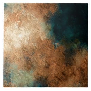 Patina Copper Turquoise Rust Tile
