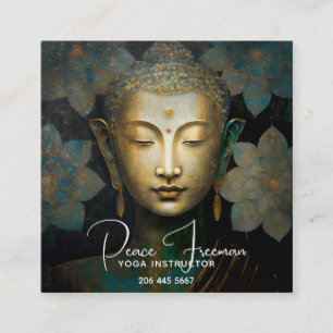PATINA OF PEACE   MEDITATION PORTRAIT SQUARE BUSINESS CARD