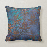 Patina Scroll Work Flowers on Purple
