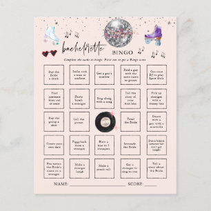 Patinage à rouleaux Bachelorette Bingo Party Carte