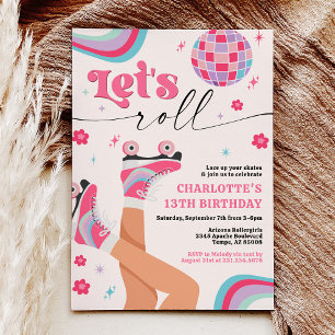 Patinage à rouleaux Invitation Anniversaire Super