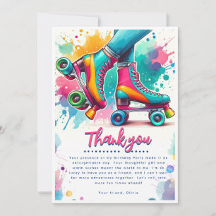 Patinage à roulettes coloré Anniversaire Merci