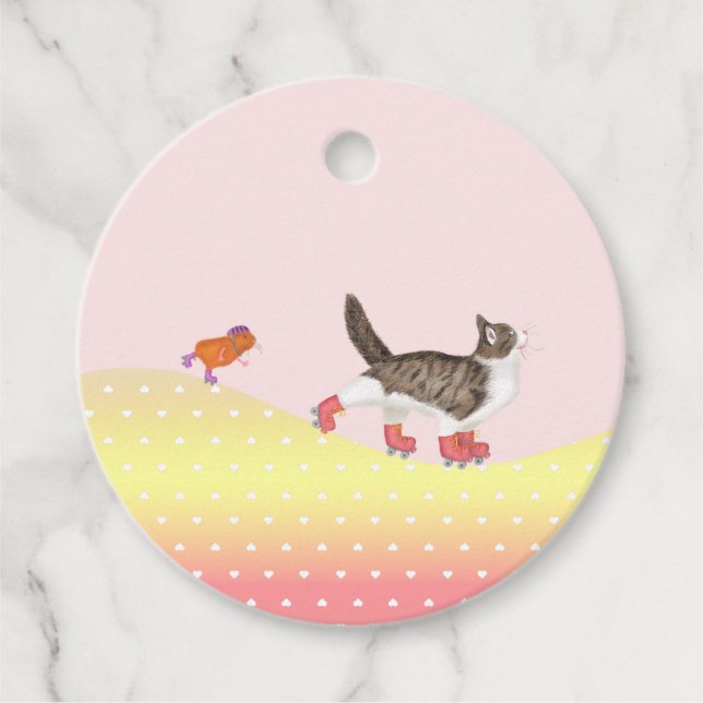 Patinage à roulettes - étiquette de sac de fête po (Devant)