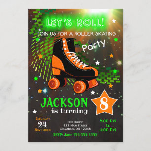 Patinage à roulettes Invitation à la fête d'annive