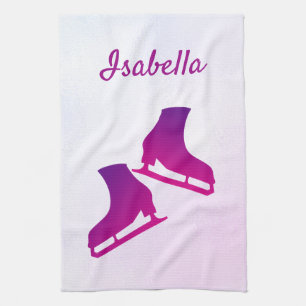 Patinage à serviette de glace patinée rose viole
