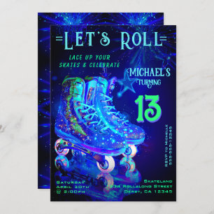 Patinage Anniversaire Fête Invitation