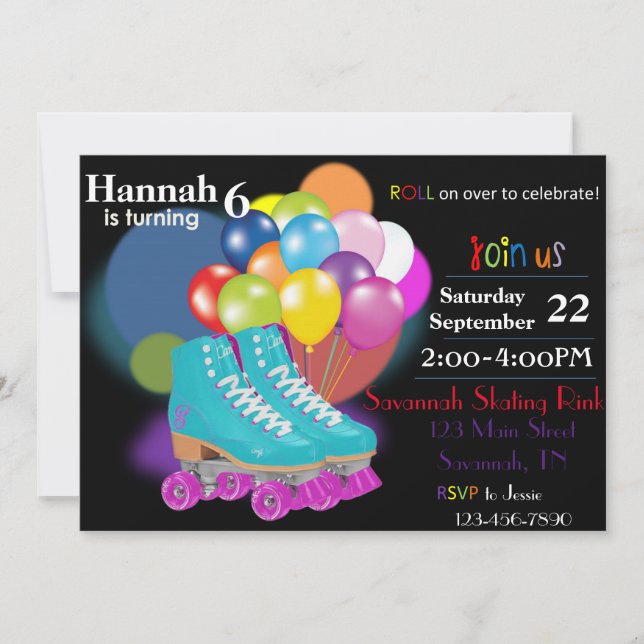 Patinage Anniversaire Fête Invitation (Devant)