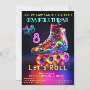 Patinage Anniversaire Fête Invitation