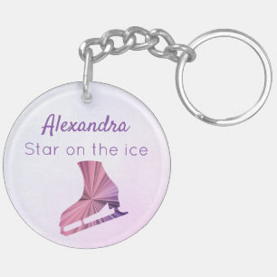 Patinage artistique étoile porte - clé patineuse