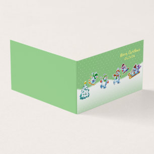 Patinage sur carte de Noël