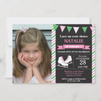 Patinage sur glace Anniversaire Invitation 1er ann