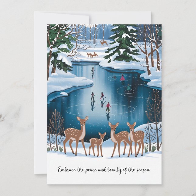 Patinage sur glace - Carte de Noël (Devant)