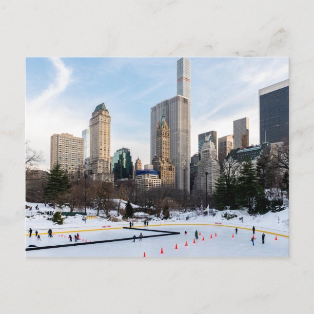 Patinage sur glace Carte postale NYC (Devant)