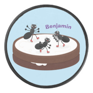 Patinage sur glace de fourmis joyeuses sur dessin