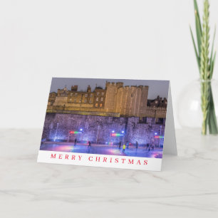 Patinage sur glace de Londres vue carte de Noël