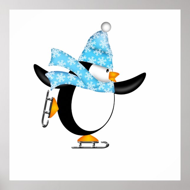 Patinage sur glace de pingouin avec affiche Casque (Devant)