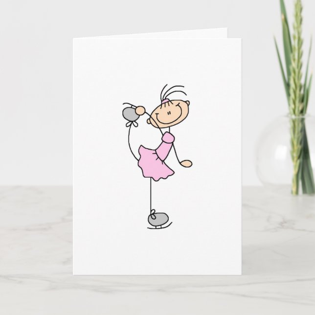 Patinage Sur Glace En Carte Rose (Devant)