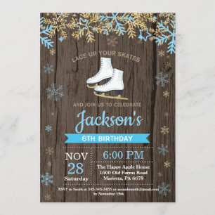 Patinage sur glace Invitation à la fête d'annivers