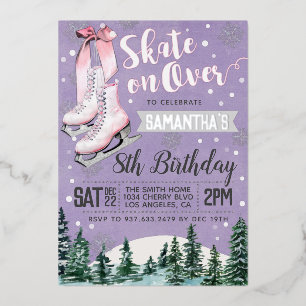 Patinage sur glace Invitation Anniversaire