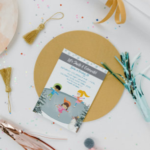 Patinage sur glace Invitation Anniversaire