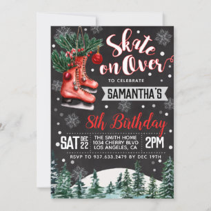 Patinage sur glace Invitation Anniversaire
