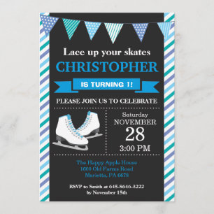 Patinage sur glace Invitation Anniversaire 1er ann