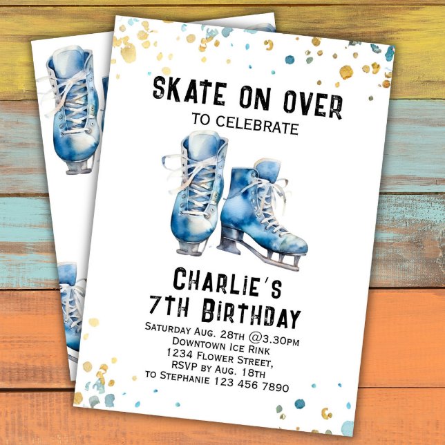 Patinage sur glace Invitation Anniversaire Patinag (Créateur téléchargé)
