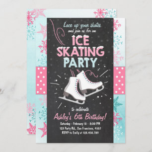 Patinage sur glace Invitation Anniversaire Patinag