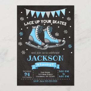 Patinage sur glace Invitation d'anniversaire / Gar