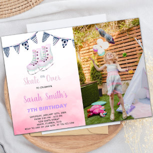 Patinage sur glace Invitations d'anniversaire avec