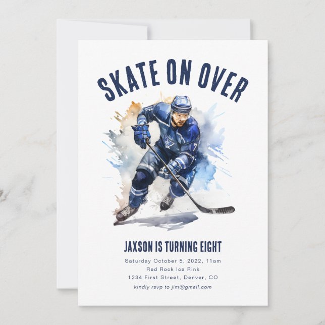 Patinage sur plus de hockey sur glace Invitation d (Devant)