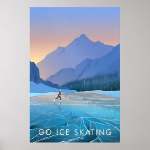 Patiner sur glace Affiche de voyage