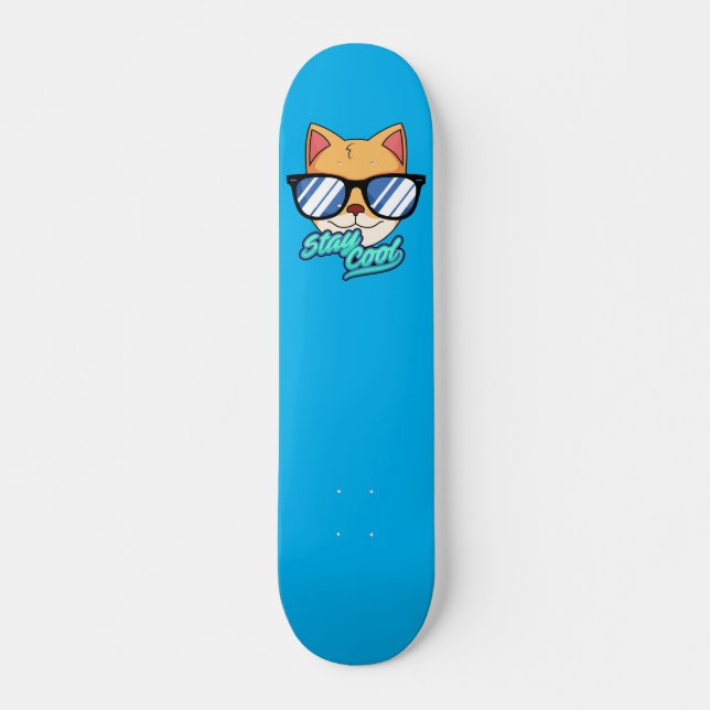 patineta con diseño de gato cool skateboard (Front)