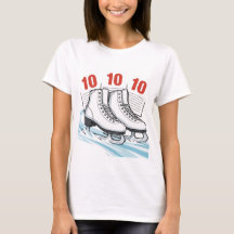 Patineur artistique avec cartes de score - T-shirt