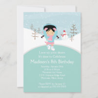Patineuse fille Patinage sur glace Invitation de f