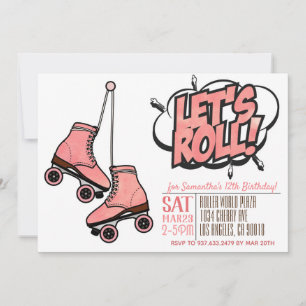 Patinons à roulettes Invitation Anniversaire