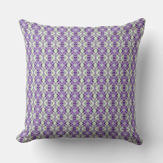 Patio Accent Design in Purples Outdoor Pillow (Front)