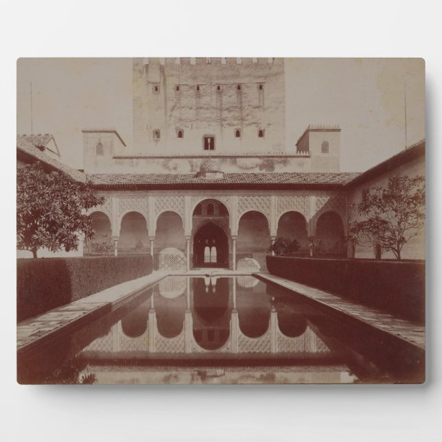 Patio de los Arrayanes, Alhambra, c.1875-80 (sepia Plaque (Front)