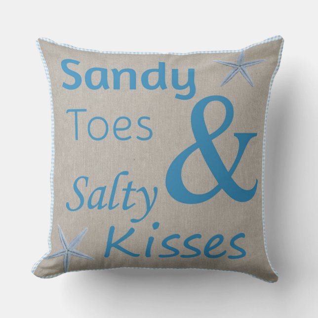 Patio Pillow Sandy Toes and Salty Kisses Beach (Front)