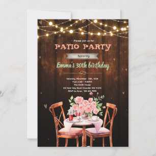 Patio theme party invitation