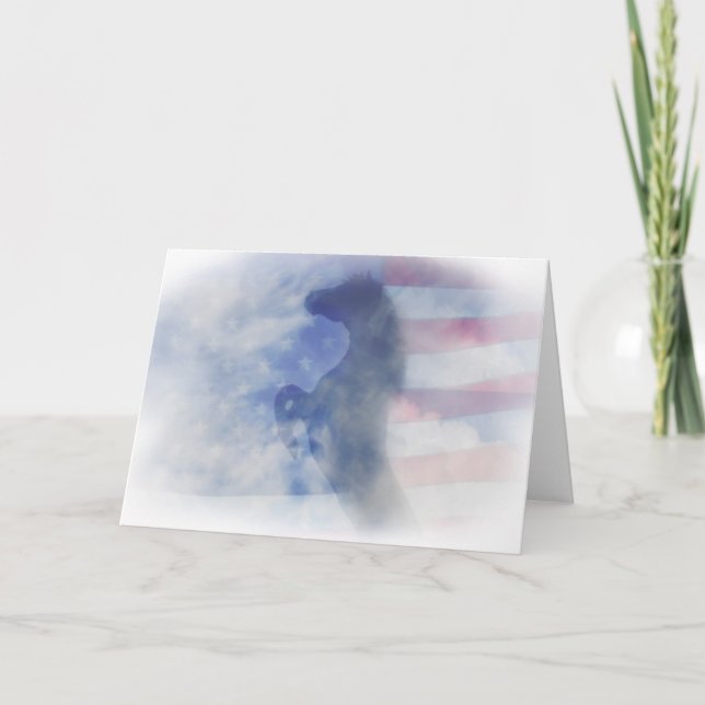 Patirotic Horse and Flag Note Card (Front)