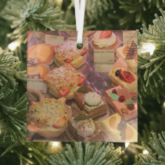 Patisserie de Provence French Cakes Glass Ornament