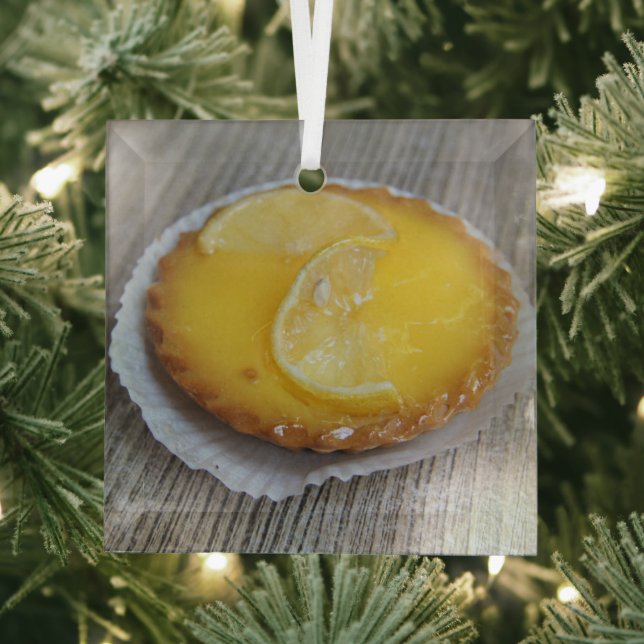 Patisserie de Provence Lemon Cake Glass Ornament (Insitu)