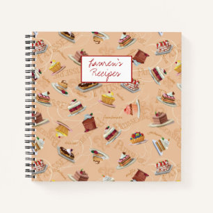 Patisserie Print Spiral Personal Recipe Book